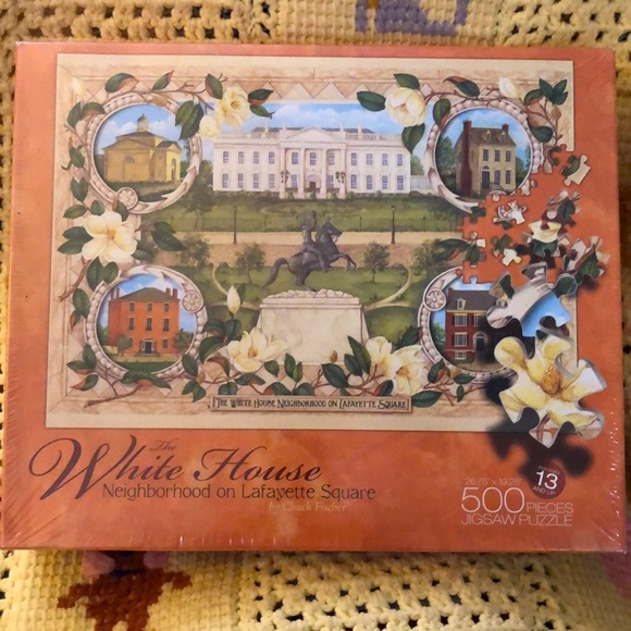 The White House Neighborhood on Lafayette Square jigsaw puzzle 500 pc 26”x19” - Picture 1 of 7
